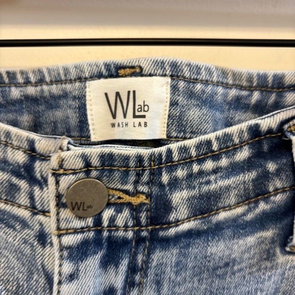 WASH LAB blue agate Sally Split Front Raw
Hem Denim Skirt sz 28 - Picture 6 of 9